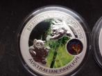 2010 Australia - Shanghai world expo - 3 x 1 oz silver color, Ophalen of Verzenden, Setje, Zilver