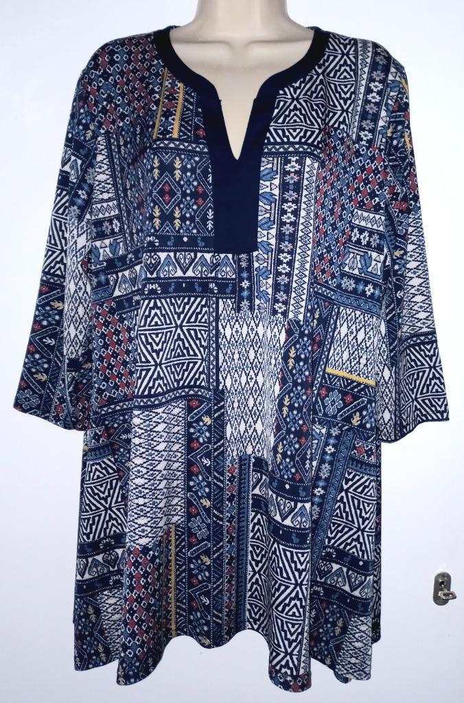 Tuniek maat 6 (46), Kleding | Dames, Grote Maten, Zo goed als nieuw, Blouse of Tuniek, Blauw, Ophalen of Verzenden