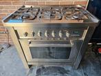 Mooi 5-pits RVS Gasfornuis met Oven, Ophalen, Gebruikt, 60 cm of meer, Gas