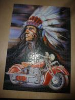 Legpuzzel met Indian motor en Indiaans opperhoofd, Hobby en Vrije tijd, Denksport en Puzzels, Ophalen of Verzenden, 500 t/m 1500 stukjes
