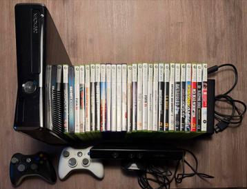 Xbox 360 + Kinect + 27 Games + 2 Controllers beschikbaar voor biedingen