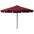 Parasol met houten paal 330 cm bordeauxrood, Ophalen of Verzenden, Nieuw, 2 tot 3 meter, Stokparasol