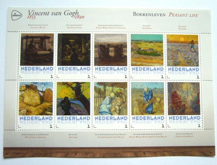 vincent van gogh boerenleven 10x1,31 Frankeergeldig PF VEL, Postzegels en Munten, Postzegels | Nederland, Postfris, Na 1940, Ophalen of Verzenden