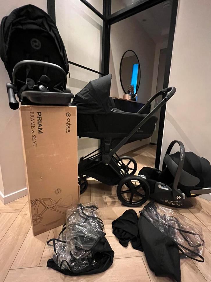 Cybex priam 4 kinderwagen zwart Met autostoel 360, Kinderen en Baby's, Kinderwagens en Combinaties, Zo goed als nieuw, Kinderwagen