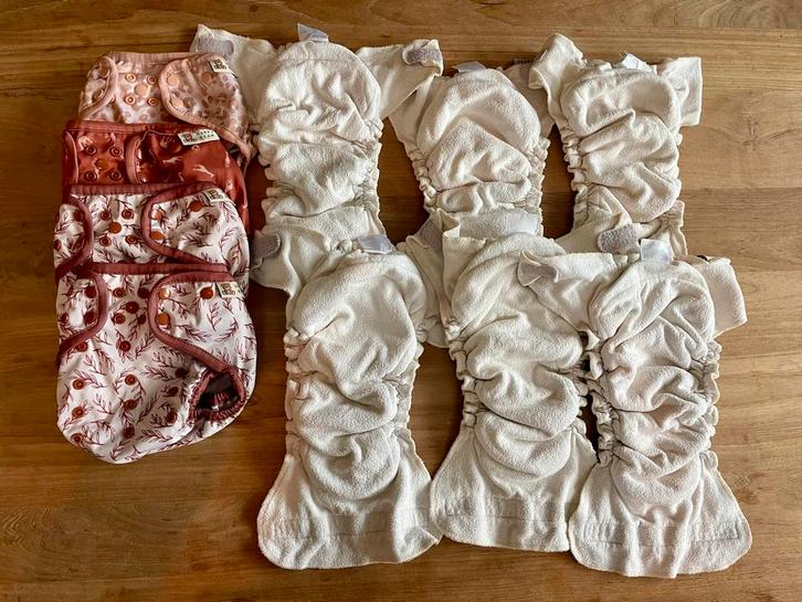 Happy Bear wasbare luiers - 6 luiers, 4 overbroekjes, Kinderen en Baby's, Badjes en Verzorging, Gebruikt, Overige typen, Overige merken