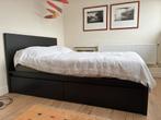 Malm bed (Ikea), zwart, 140 x 200 cm met 4 lades, Ophalen, Gebruikt, Zwart, Tweepersoons