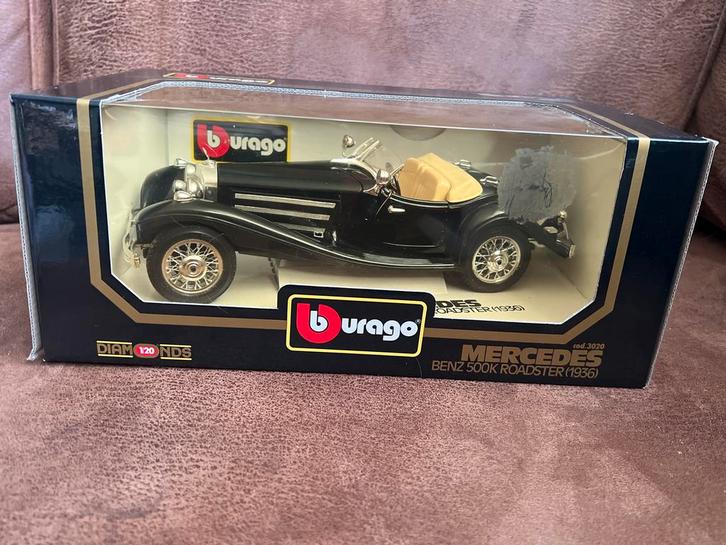 Bburago Mercedes-Benz 500K Roadster 1:20 - In Doos, Hobby en Vrije tijd, Modelauto's | 1:18, Zo goed als nieuw, Auto, Bburago