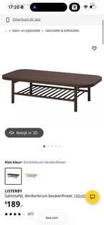 IKEA Listerby Salontafel - Donkerbruin, 100 tot 150 cm, Eikenhout, Zo goed als nieuw, Minder dan 50 cm