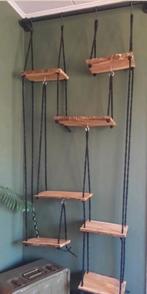 Boomstam plankjes kastje met touwen, Ophalen of Verzenden, Gebruikt