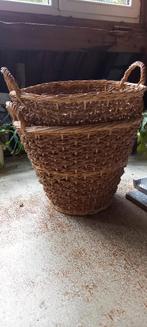 2 Rieten manden (nieuw), Huis en Inrichting, Ophalen, Mand, Rond, Nieuw