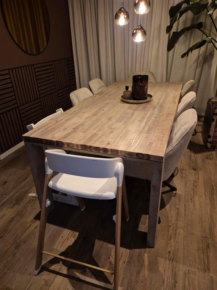 Pronto Eettafel + 2 Bijzettafels met lade, Huis en Inrichting, Tafels | Eettafels, Gebruikt, 100 tot 150 cm, 200 cm of meer, Vijf personen of meer