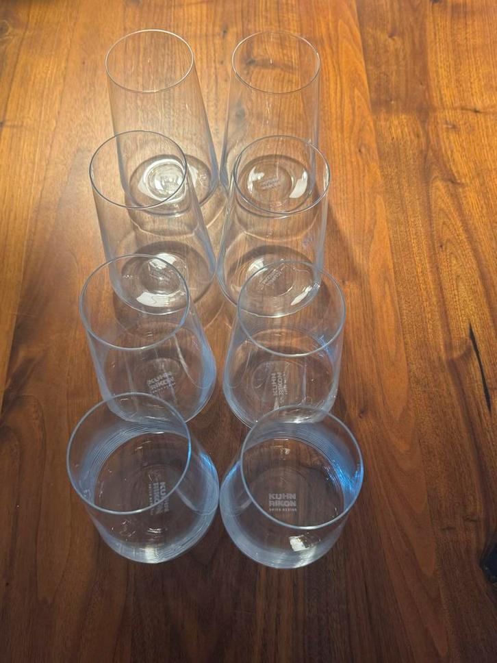 8 Kuhn Rikon Jumbo Glazen - Longdrink/Limonade €25., Huis en Inrichting, Keuken | Servies, Gebruikt, Glas of Glazen, Effen, Glas