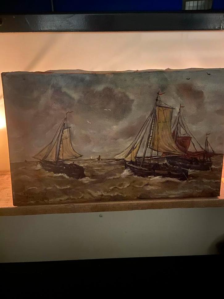 Schilderij naar Mesdag, gesigneerd, Antiek en Kunst, Kunst | Schilderijen | Klassiek, Ophalen of Verzenden