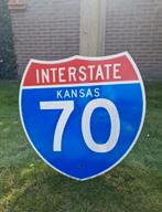 interstate sign Kansas Highway bord KANSAS 70 kentekenplaat, Ophalen of Verzenden, Gebruikt, Auto's