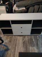 Moderne witte tv-meubel met opbergruimte, Ophalen, Gebruikt, 100 tot 150 cm, Minder dan 100 cm