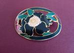 Prachtige  cloisonne broche bloem in mooie kleuren, Overige materialen, 4 tot 7 cm, Overige kleuren, Ophalen of Verzenden