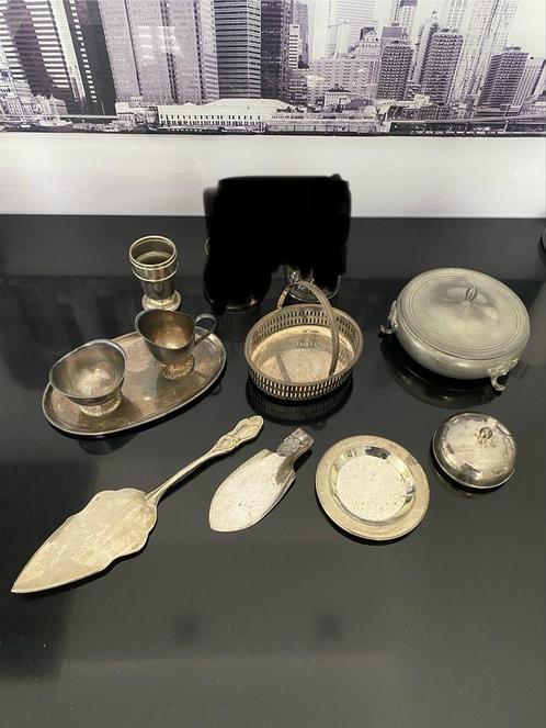 Verzilverd Servies Collectie, Antiek en Kunst, Antiek | Goud en Zilver, Zilver, Ophalen of Verzenden