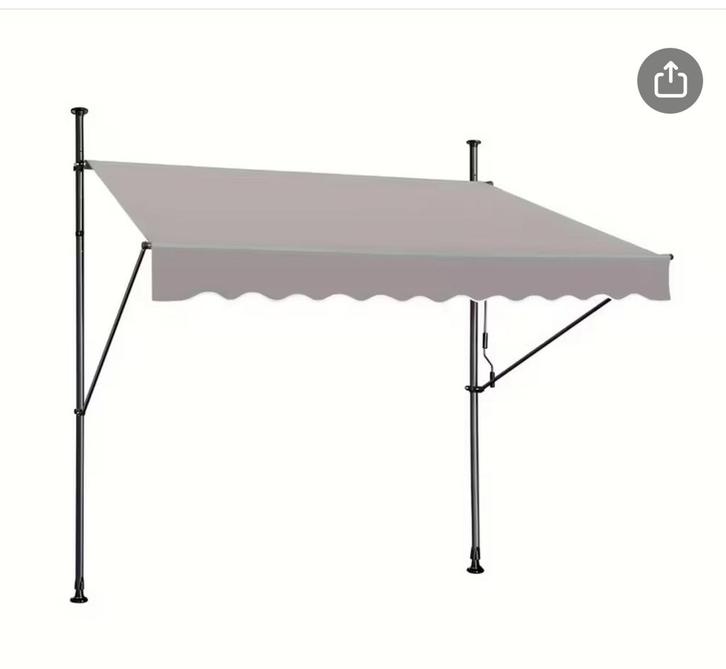 Balkon zonnescherm - Grijs 200x120cm, Tuin en Terras, Zonneschermen, Nieuw, Knikarmscherm, 150 tot 300 cm, Minder dan 250 cm, Ophalen of Verzenden