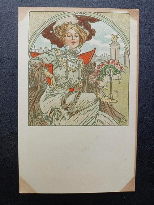 Alphonse Mucha Originele Briefkaart Ansichtkaart Expo Parijs, Verzamelen, Ansichtkaarten | Buitenland, Ongelopen, Frankrijk, Verzenden