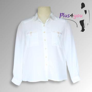 30593 Zgan Witte blouse Frank Walder mt 48  K14 beschikbaar voor biedingen