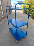3 Blauwe transportwagen etagewagen magazijnwagen, Ophalen, Gebruikt, Transportkar