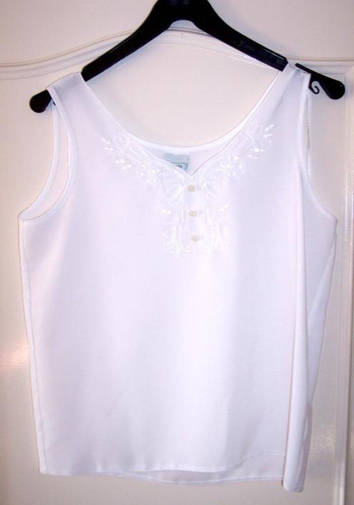 Top Hemd 38 Wit ( Jool ), Kleding | Dames, Tops, Zo goed als nieuw, Maat 38/40 (M), Wit, Zonder mouw, Verzenden