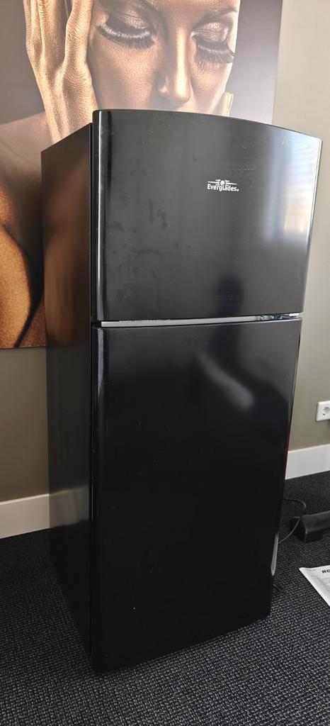 Zwarte vrijstaande dubbeldeurs koelkast 100ltr, Witgoed en Apparatuur, Koelkasten en IJskasten, Gebruikt, Met vriesvak, Minder dan 75 liter