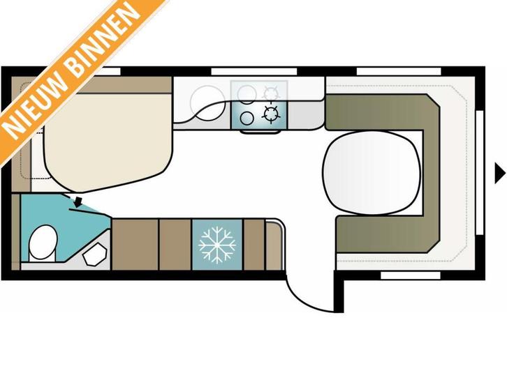 Kabe Imperial 560, Caravans en Kamperen, Caravans, tot en met 4, 1500 - 2000 kg, Rondzit, Kabe, Frans bed, Overige typen, 6 tot 7 meter
