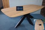 Eettafel op maat recht of Deens ovaal eiken ook industrieel, 100 tot 150 cm, Ophalen of Verzenden, Vijf personen of meer, Eikenhout