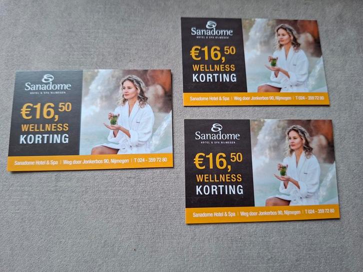 SANADOME WELLNESS KORTINGSBONNEN, Tickets en Kaartjes, Kortingen en Cadeaubonnen, Eén persoon, Spa of Sauna, Kortingsbon
