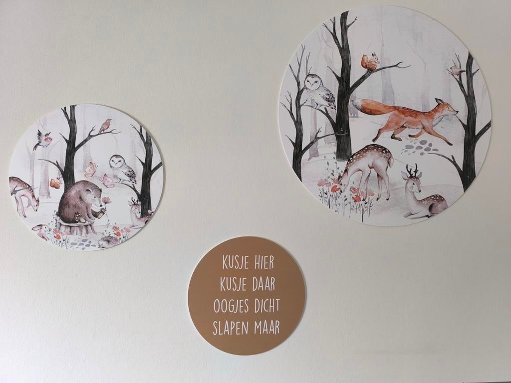 Muurcirkels Bosdieren Set, Ophalen, Zo goed als nieuw