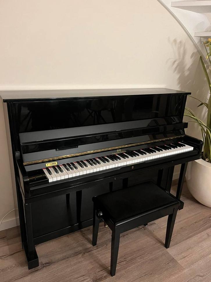 Piano hoogglans zwart Gebruder Shulze, Muziek en Instrumenten, Piano's, Zo goed als nieuw, Piano, Zwart, Hoogglans, Ophalen