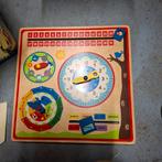 Houten klok om te leren klokkijken, Ophalen of Verzenden, Gebruikt, Duw- of Trekspeelgoed