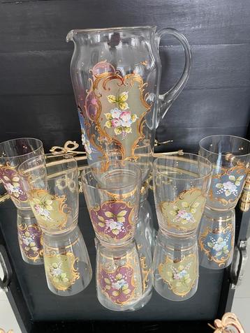 Bohemia glas BIJZONDER handgemaakt💛💚🤍 beschikbaar voor biedingen