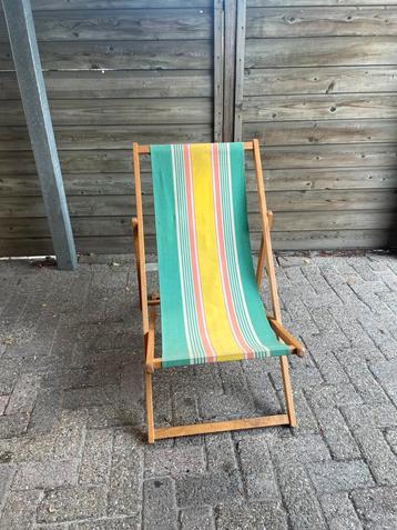 Vintage houten strandstoel tuinstoel camping stoel beschikbaar voor biedingen