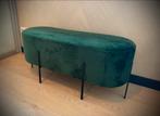 Groene Velvet Bankje, Minder dan 50 cm, Stof, Ovaal, 75 tot 100 cm