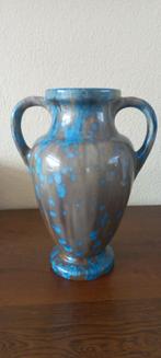 Vintage vaas met handvatten - Blauw/Bruin, Ophalen