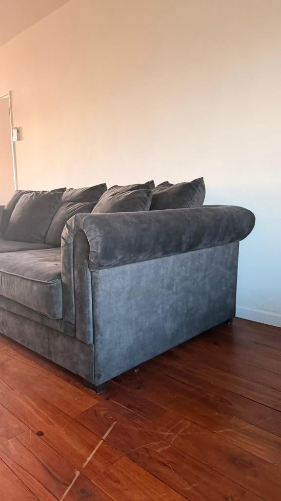 Rofra Home Loungebank (groen-grijs), Ophalen, Gebruikt, 125 tot 150 cm, Stof