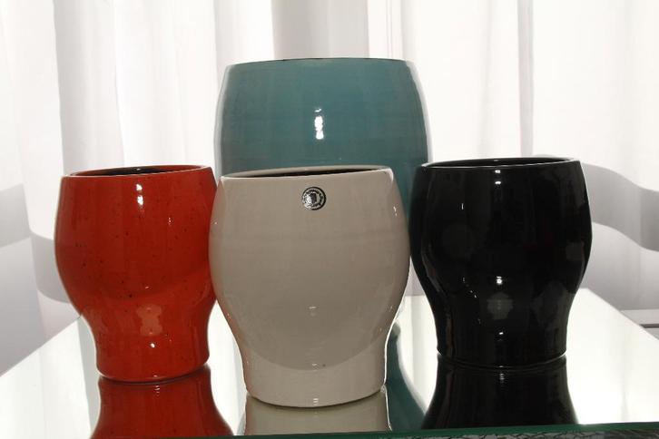 Lot handgemaakte vazen/bloempotten, Tuin en Terras, Bloempotten, Zo goed als nieuw, Aardewerk, Minder dan 40 cm, Minder dan 25 cm