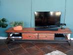 Stoer industrieel tv meubel van massief acacia hout, zgan, Huis en Inrichting, Kasten | Televisiemeubels, Minder dan 100 cm, 25 tot 50 cm