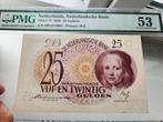 25 gulden meisje blauw pmg 53, Ophalen of Verzenden, 25 gulden