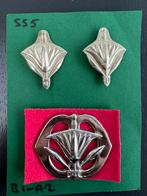 KL MA oud setje baret- en schouderemblemen, Ophalen of Verzenden, Landmacht, Nederland, Embleem of Badge