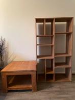 Teak houten vakkenkast en twee bijzettafels (Zen lifestyle), Ophalen, Met plank(en), Teakhout, Zo goed als nieuw