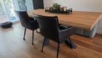 2 eetkamerstoelen van PTMD zwart  leer, Huis en Inrichting, Ophalen, Gebruikt, Zwart, Leer
