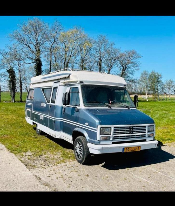Vintage Hobby 600 Camper Peugeot J5, Caravans en Kamperen, Campers, Particulier, tot en met 3, Half-integraal, Hobby, Overige merken