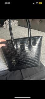 Isabel Bernard Croco Shopper - Zwart Leer, Sieraden, Tassen en Uiterlijk, Tassen | Damestassen, Ophalen of Verzenden, Zo goed als nieuw