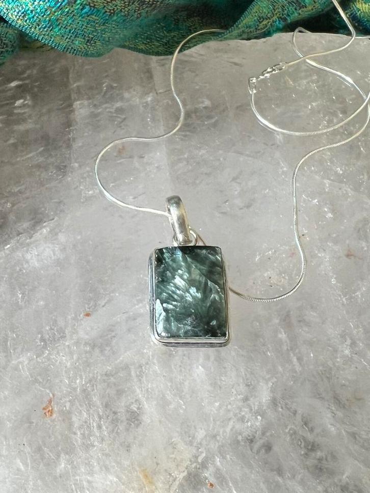 Serafiniet hanger beschermt geluk hoge trilling intuïtie TIP, Sieraden, Tassen en Uiterlijk, Kettingen, Nieuw, Zilver, Groen, Met edelsteen