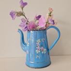 Franse emaille koffiepot met bloemen, Antiek en Kunst, Antiek | Emaille, Ophalen of Verzenden