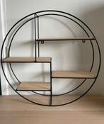 Wandrek ronda industrieel zwart met houten plankjes, Huis en Inrichting, Woonaccessoires | Wandplanken en Boekenplanken, Ophalen of Verzenden