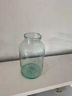 Oude Franse Brocante Vaas - Groenig Glas, Gebruikt, Ophalen of Verzenden, Glas, Minder dan 50 cm